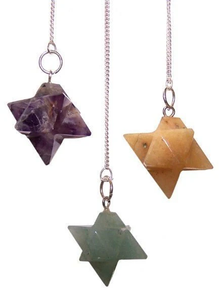 Merkaba Stjerne Krystal Pendul, Blandede Ædelstene