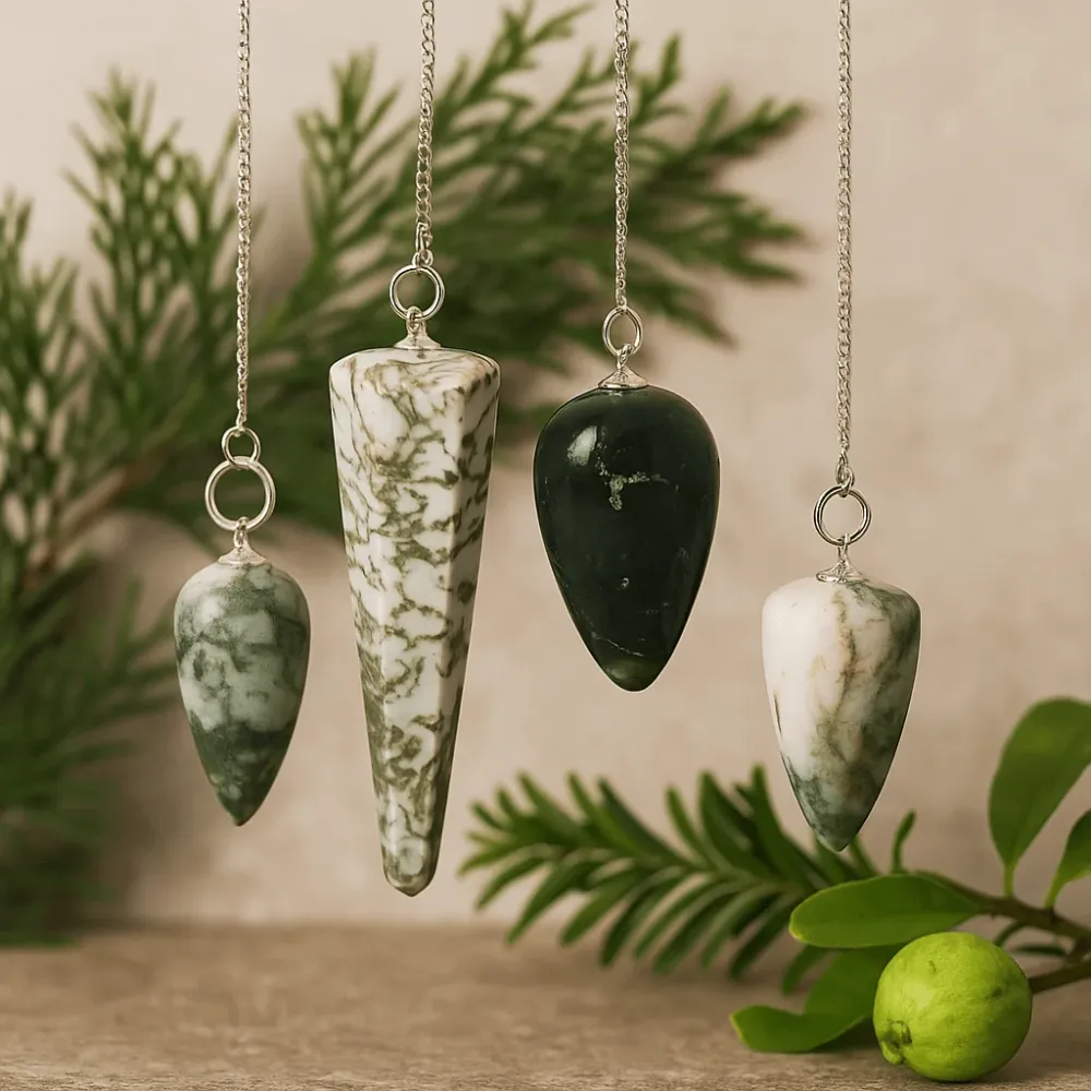 Tree Agate Krystal Pendul til Pendulering