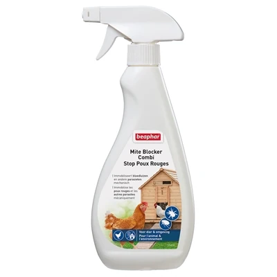 Beaphar Mite Blocker Combi 500 ml – Effektiv og sikker midespray til (pryd)kyllinger, vagtler og voliere