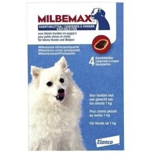 Milbemax kaugetablet ormekur til hvalp / lille hund - ormekur med kyllingesmag - 4 tabletter