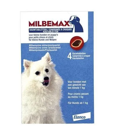 Milbemax kaugetablet ormekur til hvalp / lille hund - ormekur med kyllingesmag - 4 tabletter