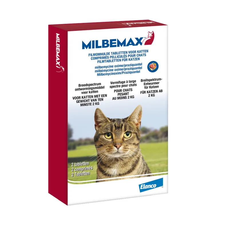 Milbemax tabletter Ormekur Kat 2-8 kg 2 spsk
