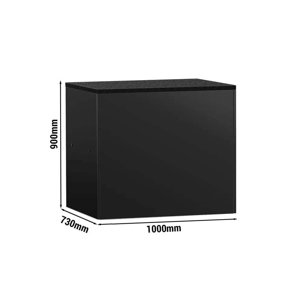 Kassebord MADRID - 1000mm - Sort marmorbordplade - Charcoal mat