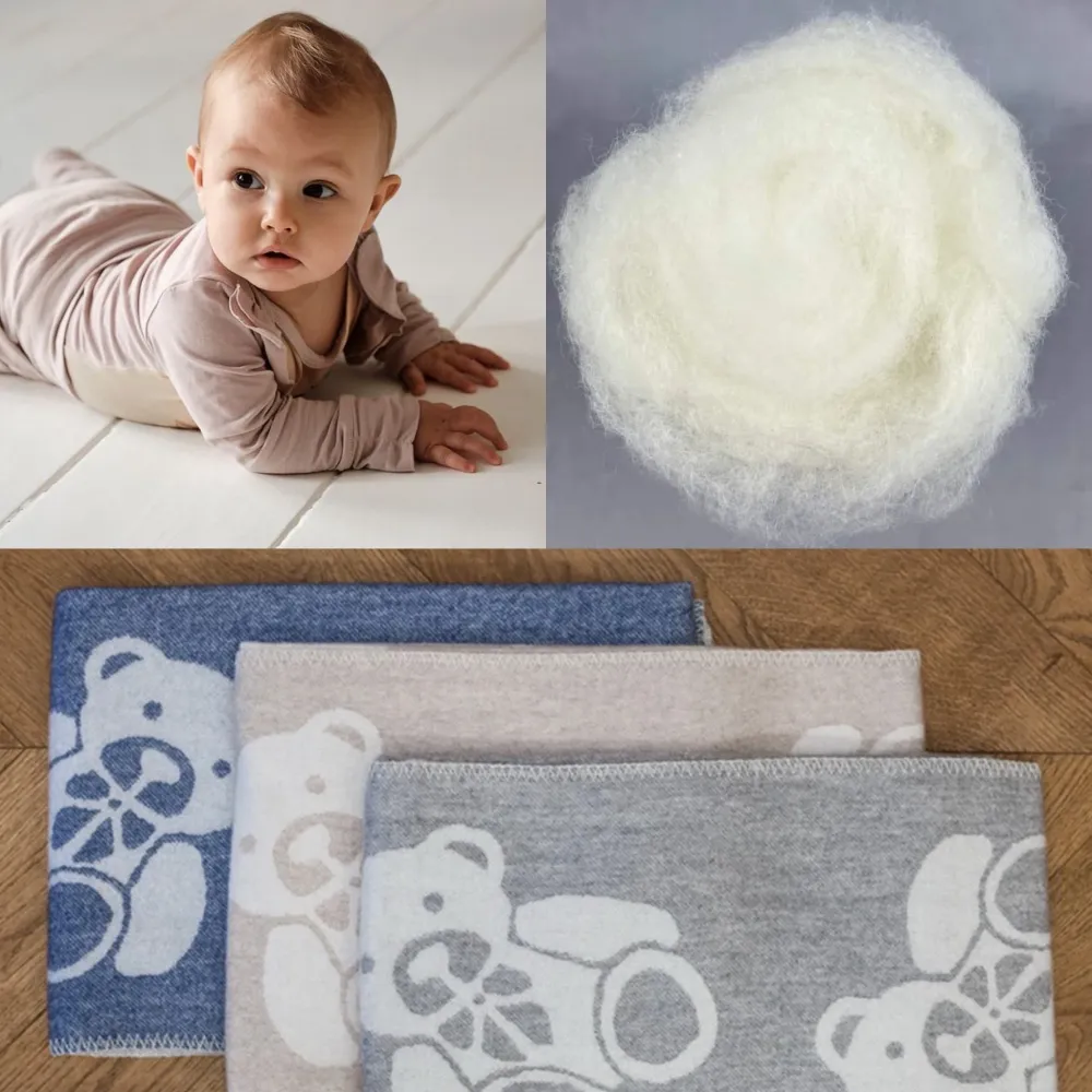 Læsø Plaid® babytæppe i 100% ren merinould Læsø Garnspinderi
