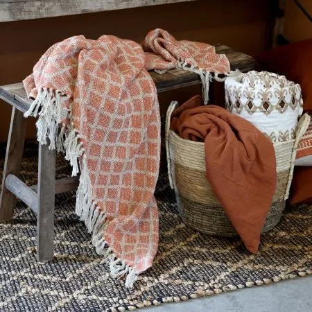Plaid af overskudsgarn 150x130cm - Chic Antique