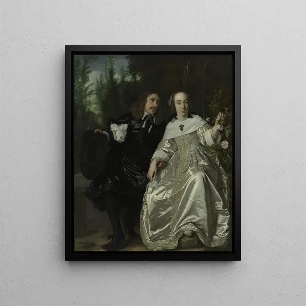Kunsttryk af Abraham del Court og hans hustru Maria de Kaersgieter - Bartholomeus van der Helst | Kunsttryk