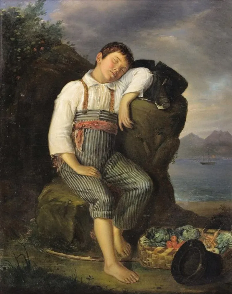Kunsttryk af et hvil ved vejkanten - Auguste Alexandre Guillaumot | Reproduction
