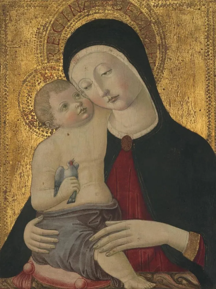 Kunsttryk af Jomfru Maria med Barnet - Benvenuto di Giovanni | Kunsttryk