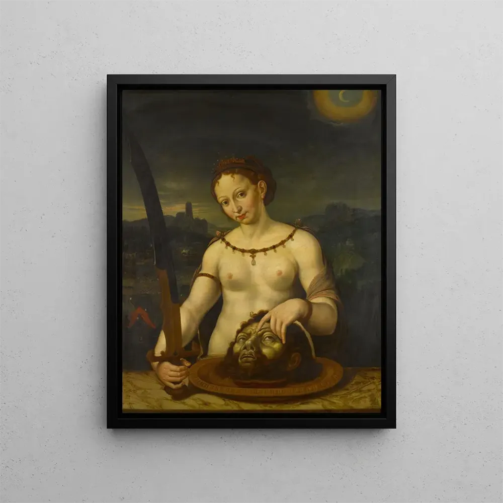 Kunsttryk Judith med Holofernes' hoved, slaget mellem assyrerne og israelitterne ved Bethuli - Bayersk skole