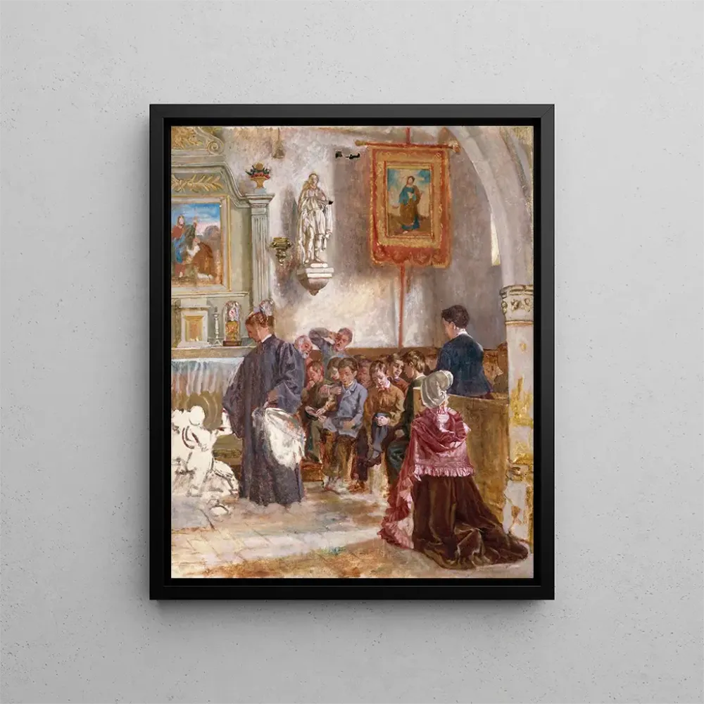 Kunsttryk Katolsk undervisning i en kirke - Auguste Dutuit