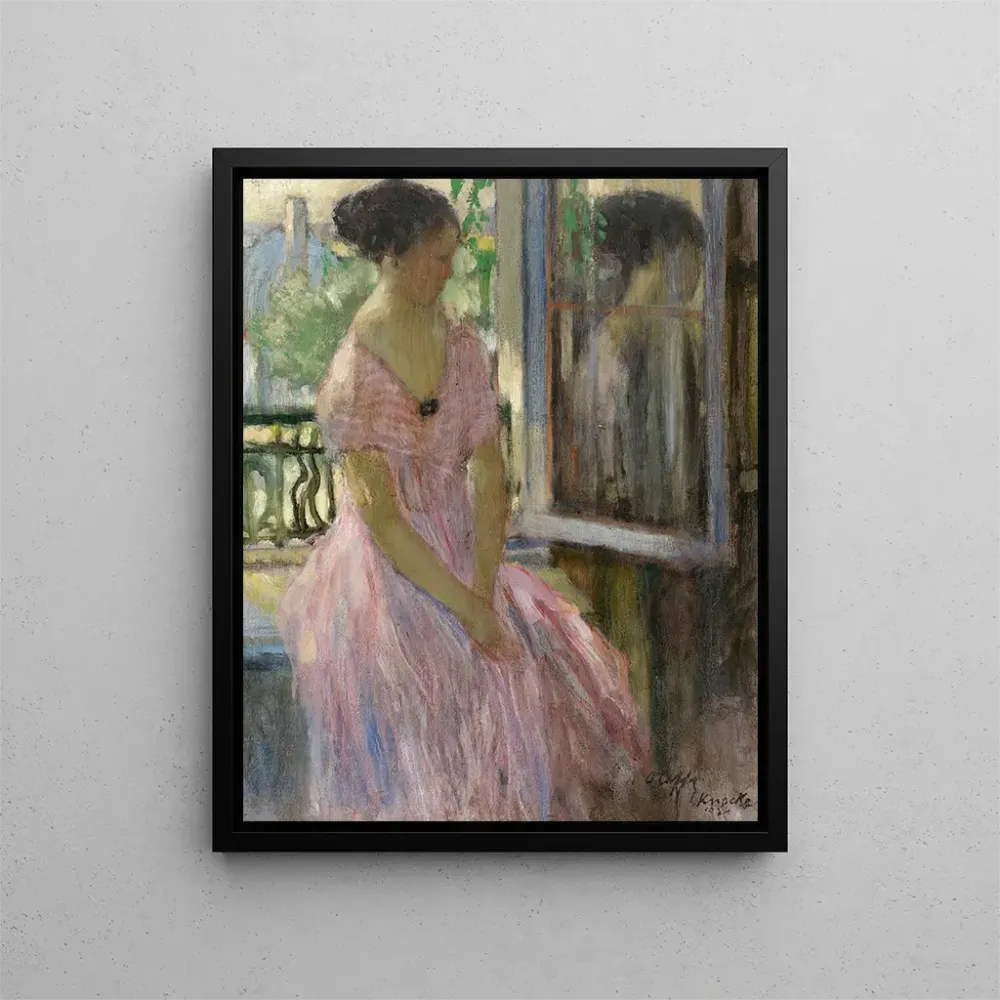 Kunsttryk Kvinde ved vinduet - Auguste Oleffe | Kunsttryk