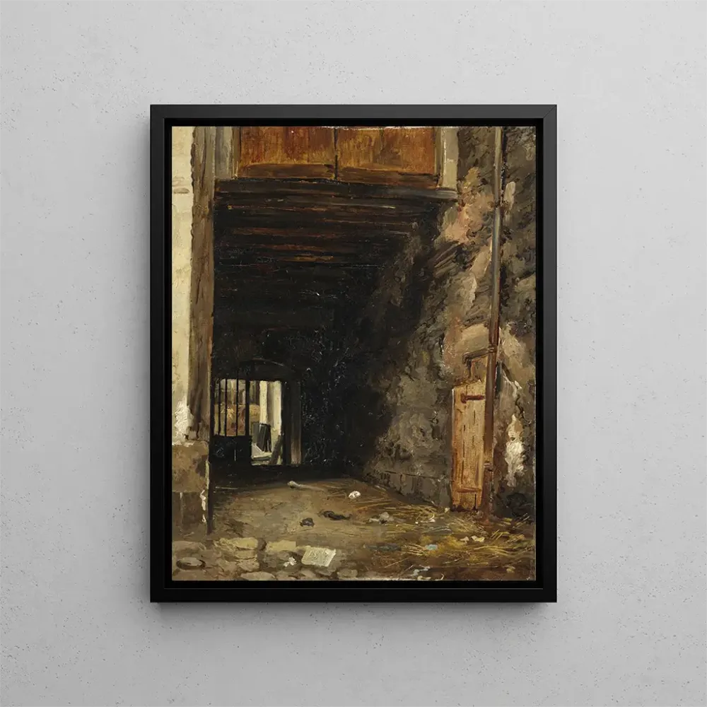 Kunsttryk af L'Entrée d'une cour - Auguste Xavier Leprince