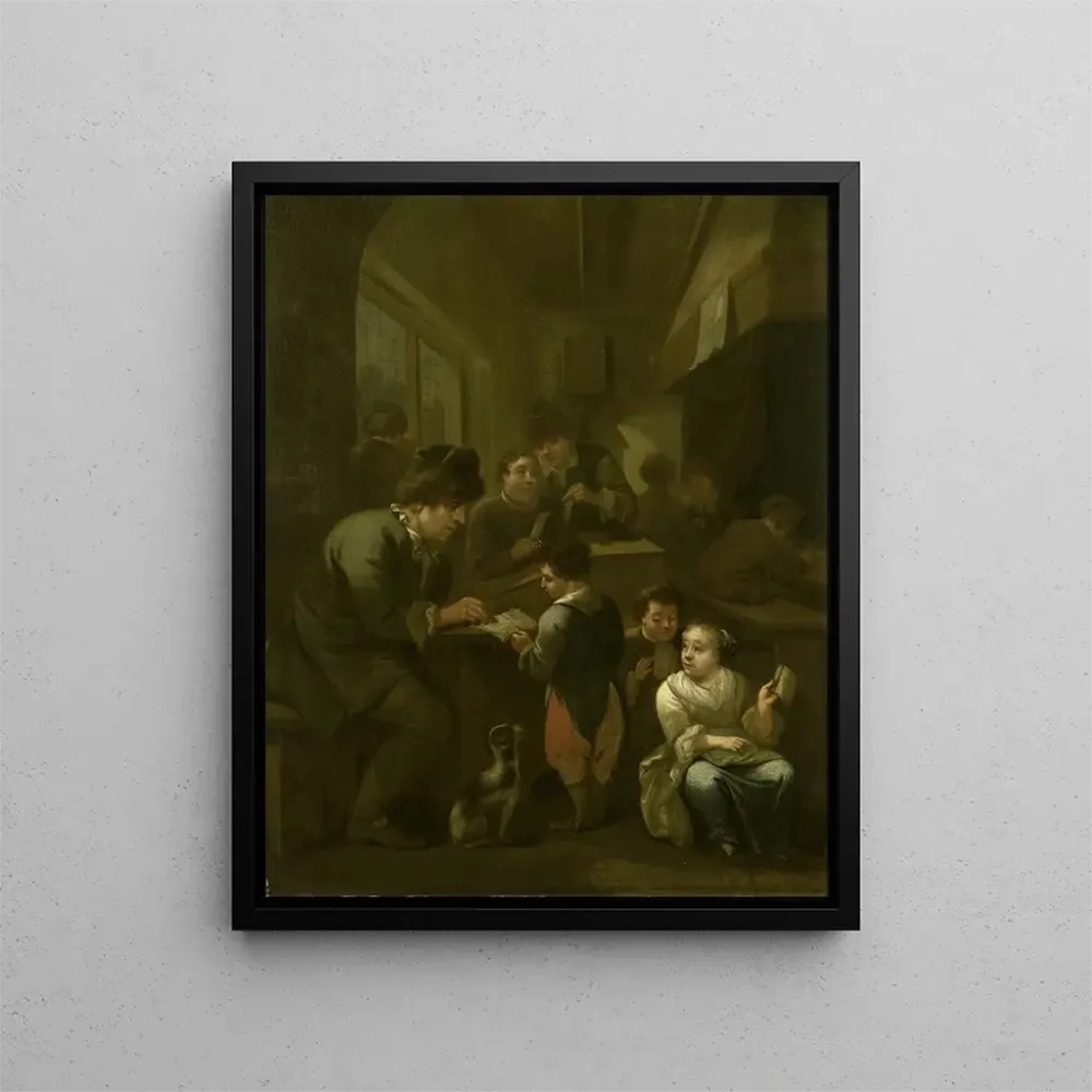 Kunsttryk af maleri Le maître d'école - Bernardus van Schijndel | Kunsttryk