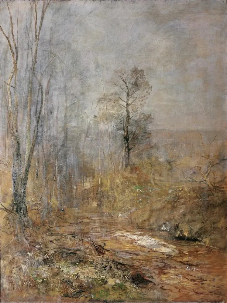 Kunsttryk af martsstemning, før - år i den viennese skov - Emil Jakob Schindler