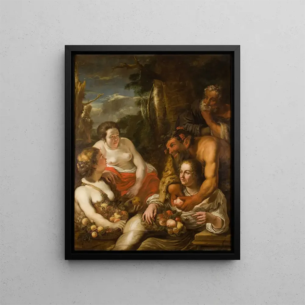 Kunsttryk af mytologisk scene, der fylder frugtbarhedshornet - Daniel Jacobs | Kunsttryk