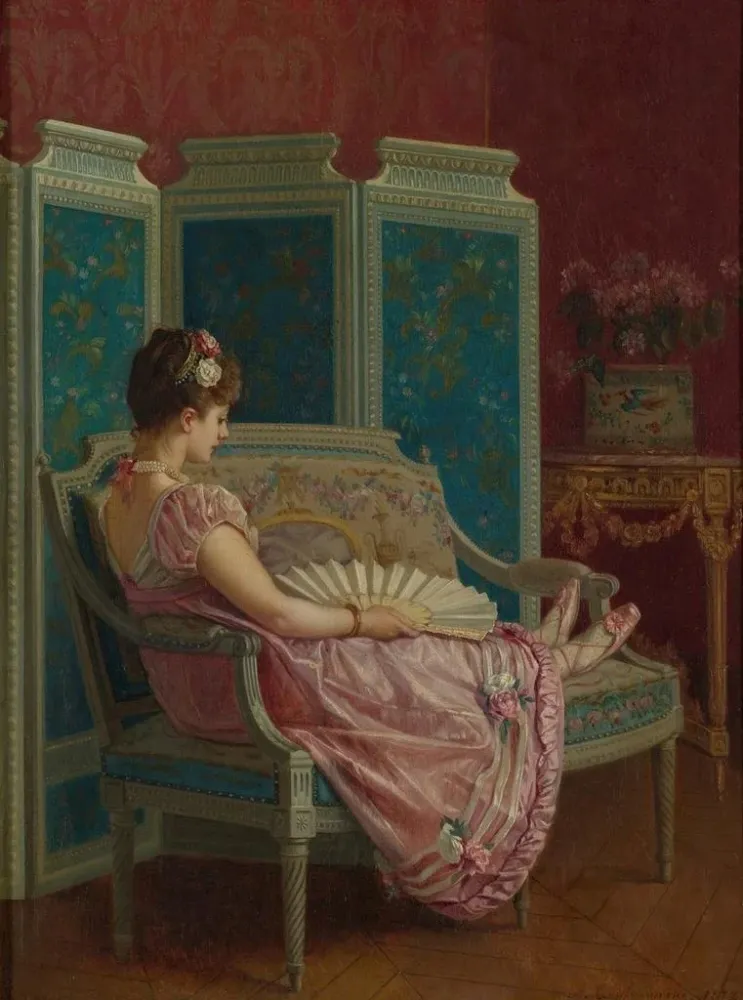 Kunsttryk Pensées vaines - Auguste Toulmouche | Kunsttryk