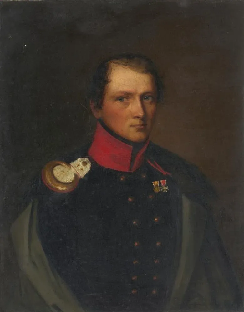 Kunsttryk af Peter Eugen von Kachthaler som kaptajn i grenaderregimentet - August Boötz