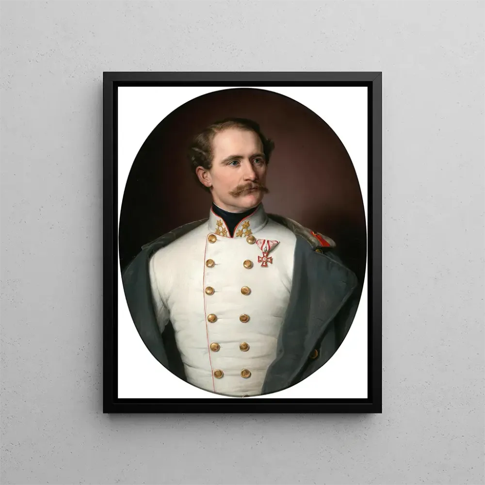 Kunsttryk Portræt af en østrigsk oberst dekoreret med Militærfortjenstkorset - Benjamin Heinrich Orth | Kunsttryk