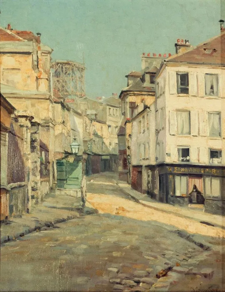 Kunsttryk La Rue Norvins à Montmartre - Charles Jean Coussedire | Kunsttryk