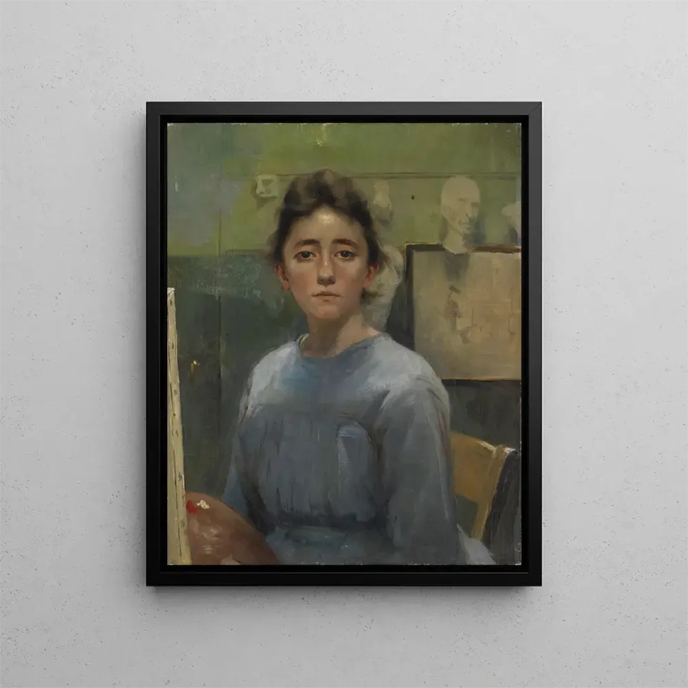 Kunsttryk Selvportræt foran lærredet - Augusta Roszmann | Kunsttryk