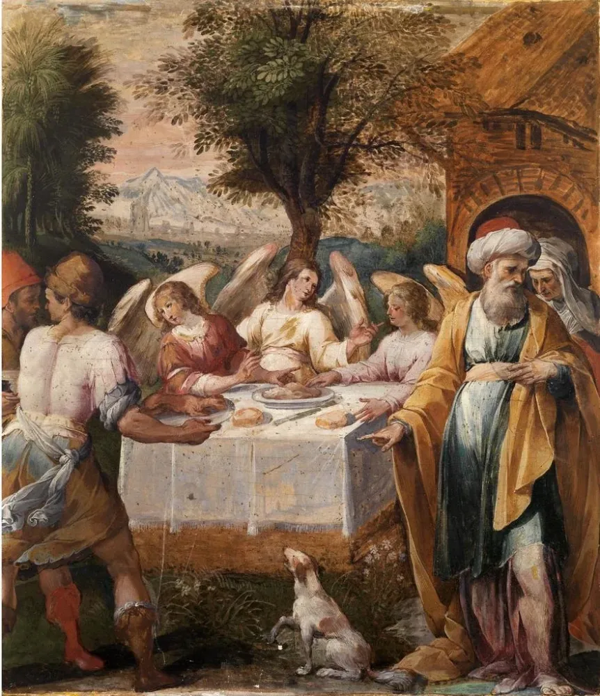 Maleri Abraham og de tre engle - Avanzino Nucci
