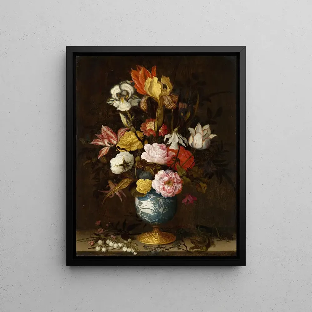 Maleri af blomster i en vase Wan-Li - Balthasar van der Ast | Kunsttryk