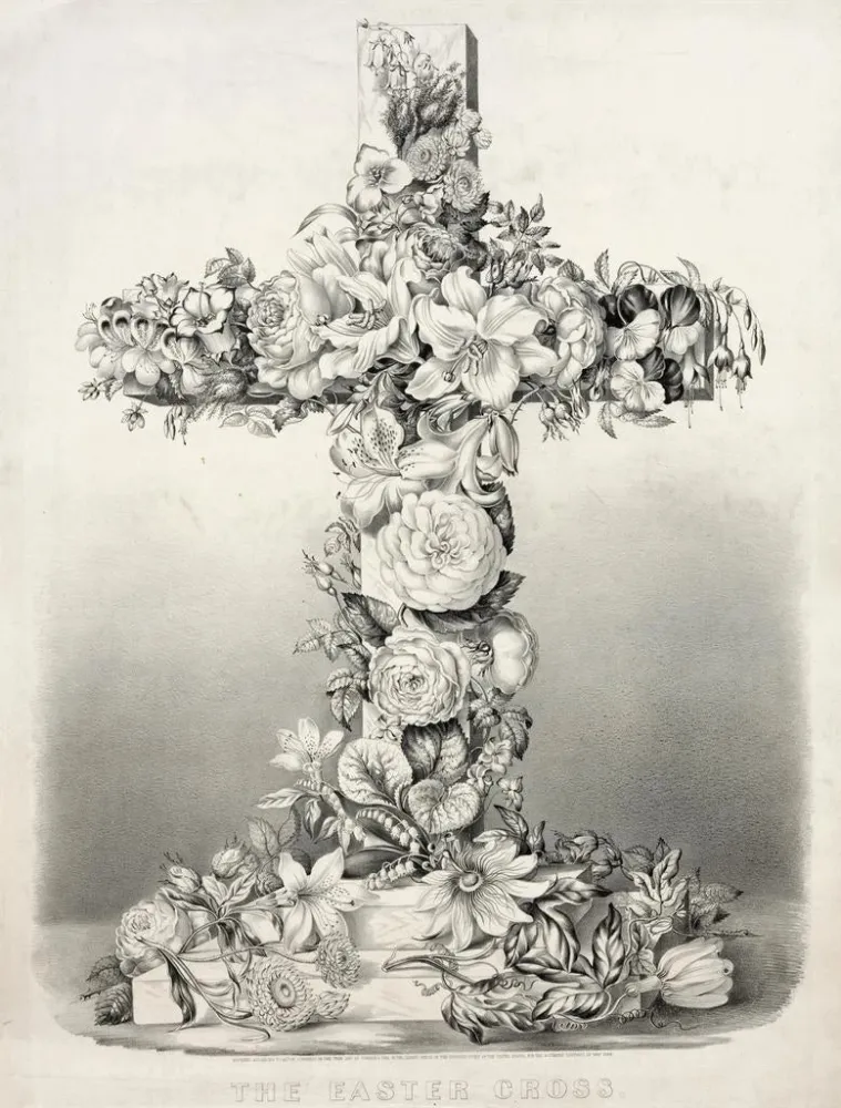 Maleri La Croix de Pâques - Currier Ives | Kunsttryk Source: Tableau La Croix de Pâques - Currier Ives | Reproduction