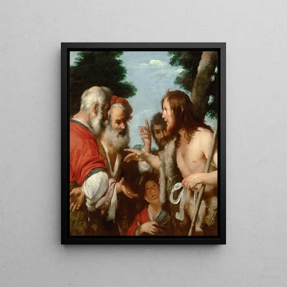 Maleri Det hellige Johannes Døbers prædiken - Bernardo Strozzi | Kunsttryk