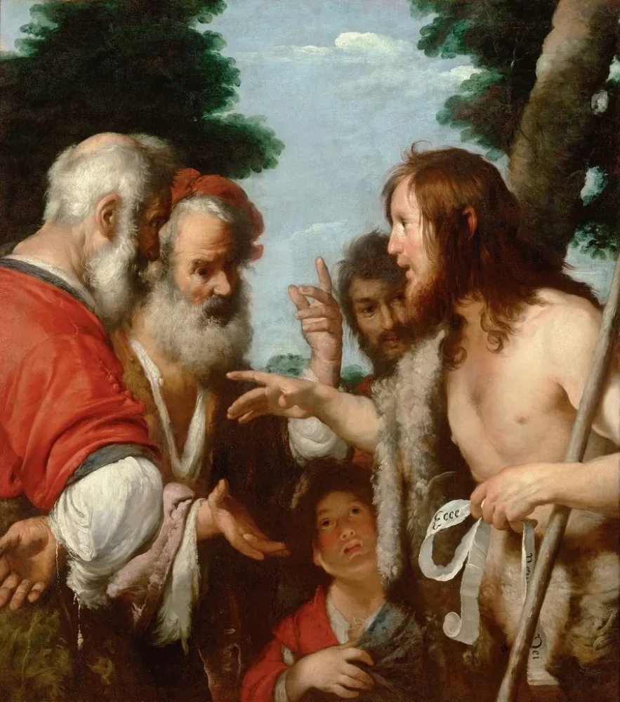 Maleri Det hellige Johannes Døbers prædiken - Bernardo Strozzi | Kunsttryk