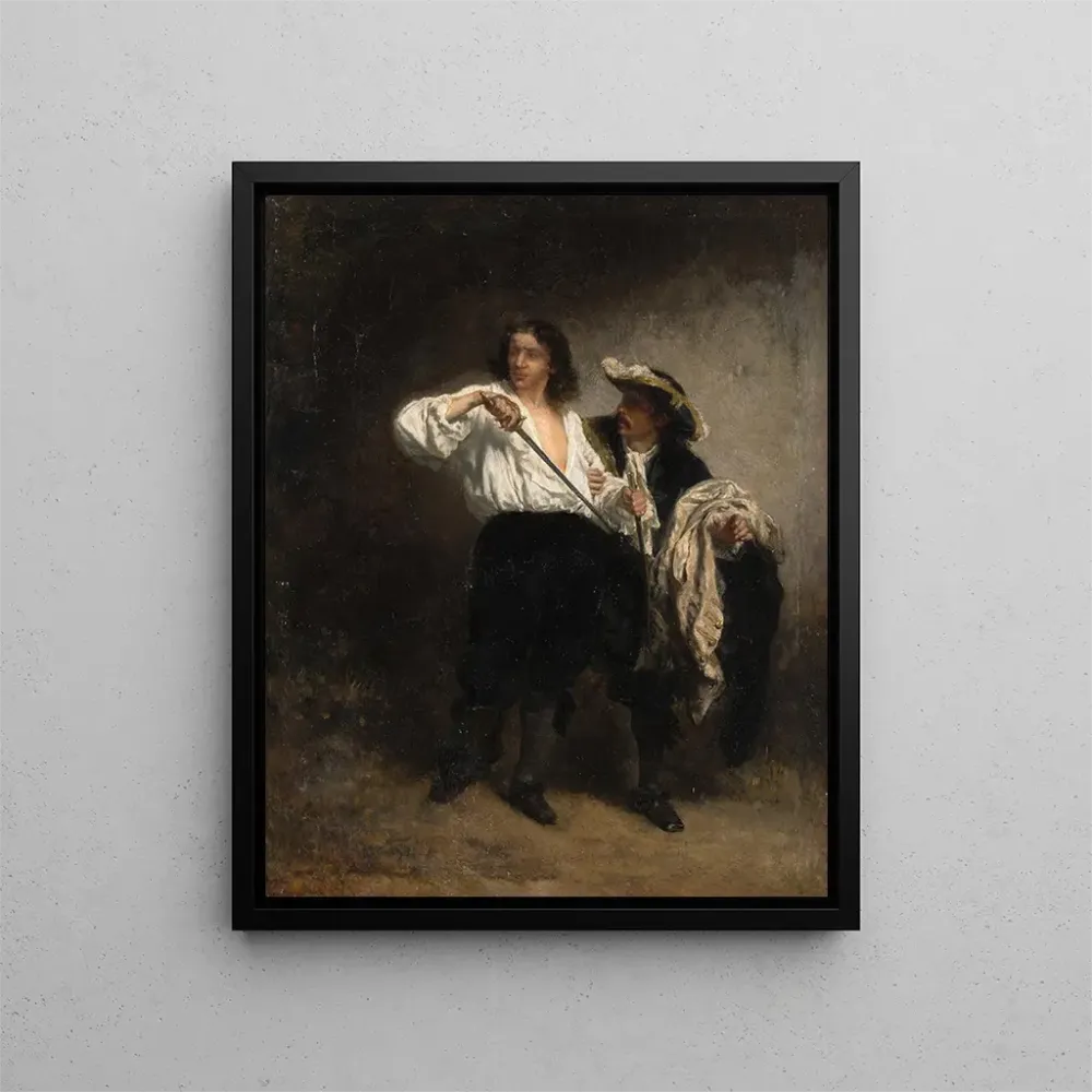 Maleri Efter duel - August von Pettenkofen | Kunsttryk
