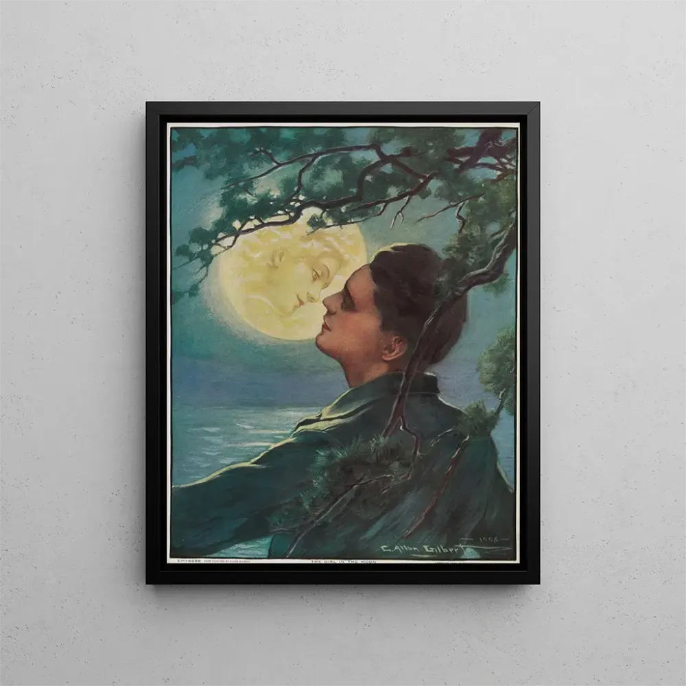 Maleri La Fille dans la lune - Brown Bigelow | Kunsttryk Source: Tableau La Fille dans la lune - Brown Bigelow | Reproduction