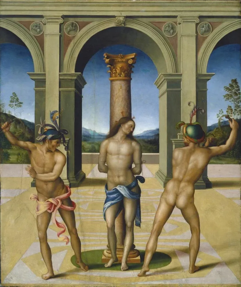 Maleri La Flagellation du Christ - Bacchiacca | Kunsttryk