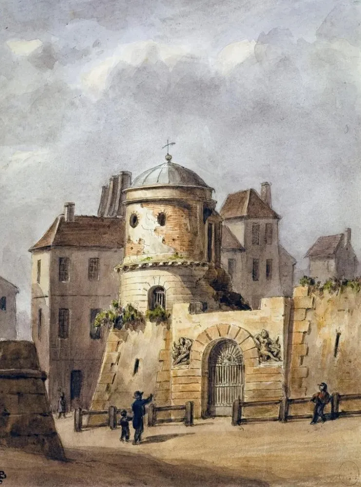 Maleri Le jardin de Beaumarchais - Auguste Sébastien Bénard