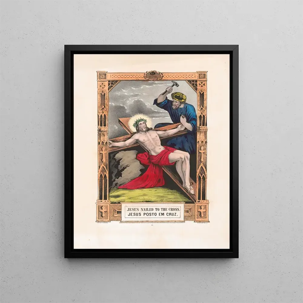 Maleri Jesus klæbet på korset - Currier & Ives | Kunsttryk
