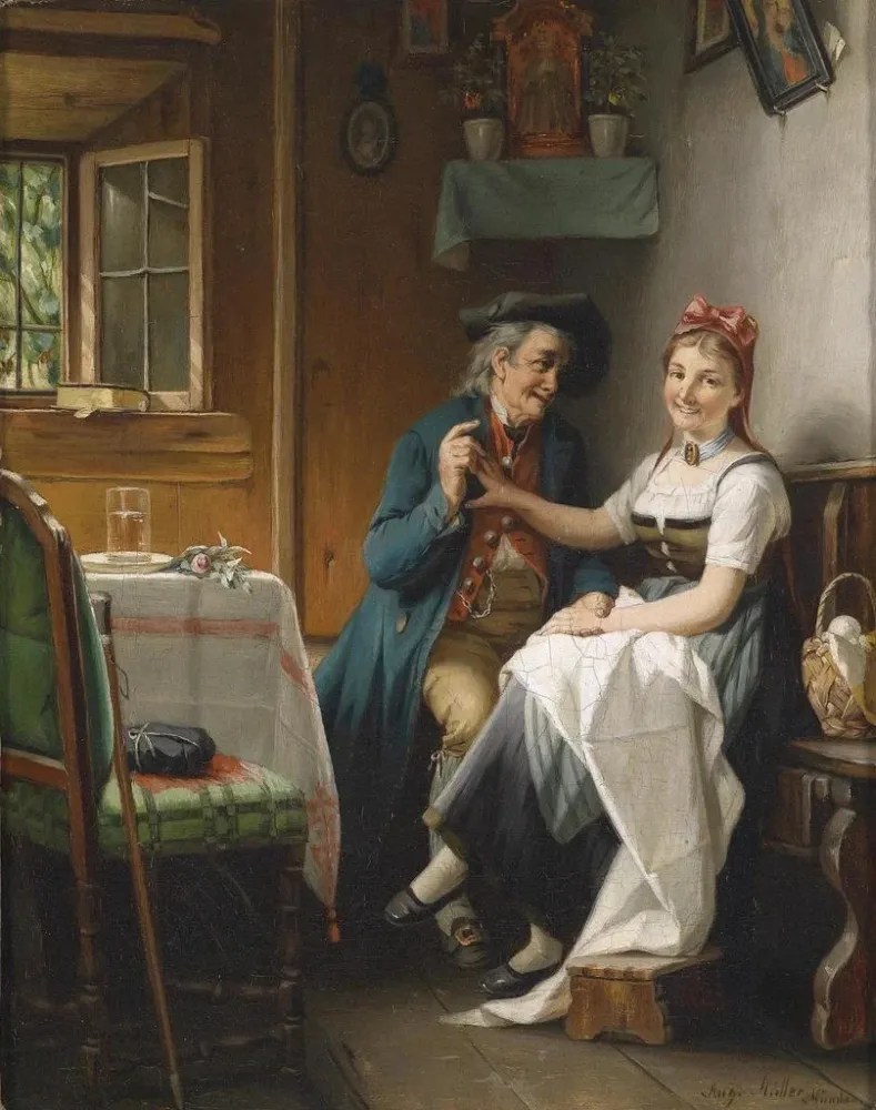 Maleri L'admirateur - August Müller