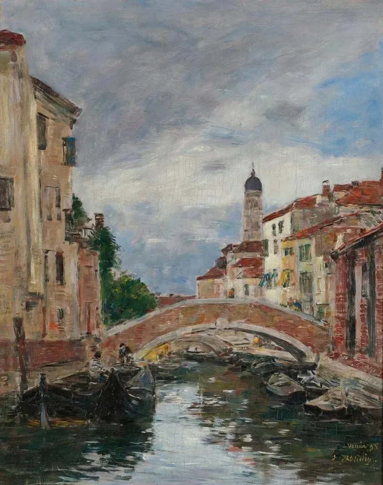 Maleri Petit kanal i Venedig - Eugène Boudin | Kunsttryk