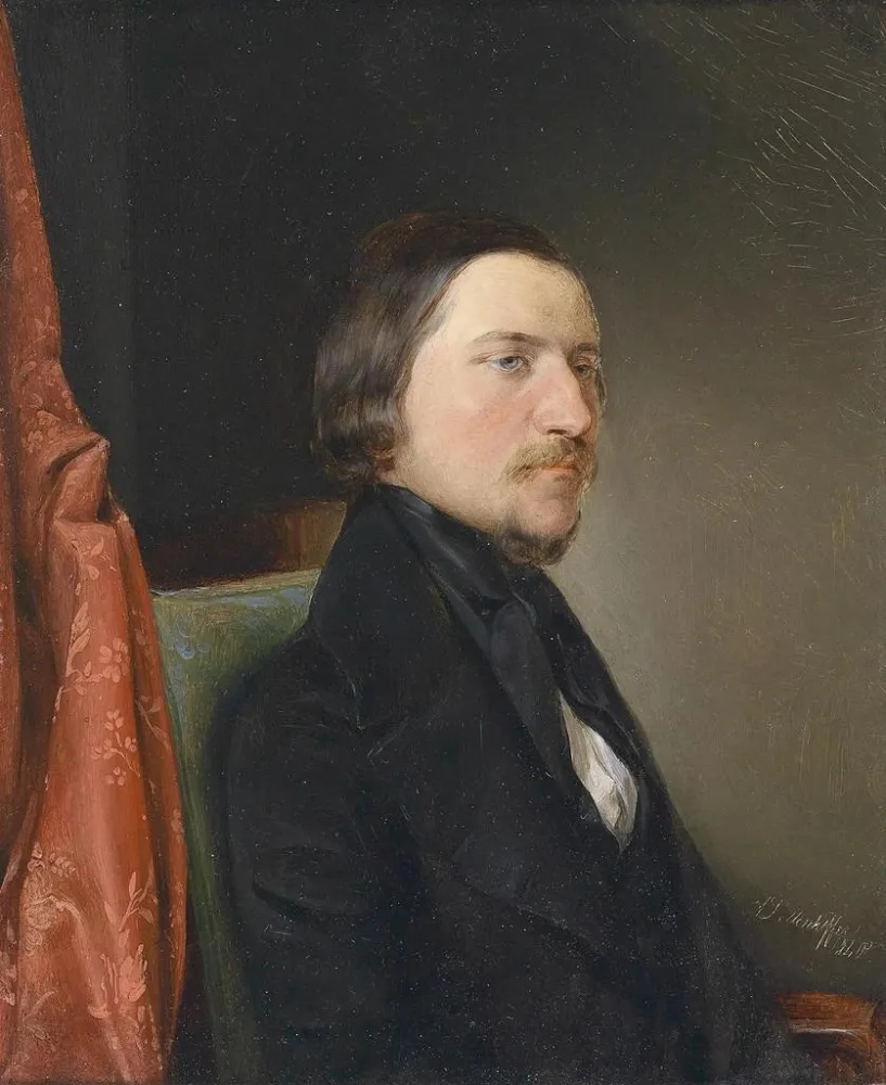 Maleri Portrait af August Semeleder - August von Pettenkofen | Kunsttryk Source: Tableau Portrait d'August Semeleder - Aug...