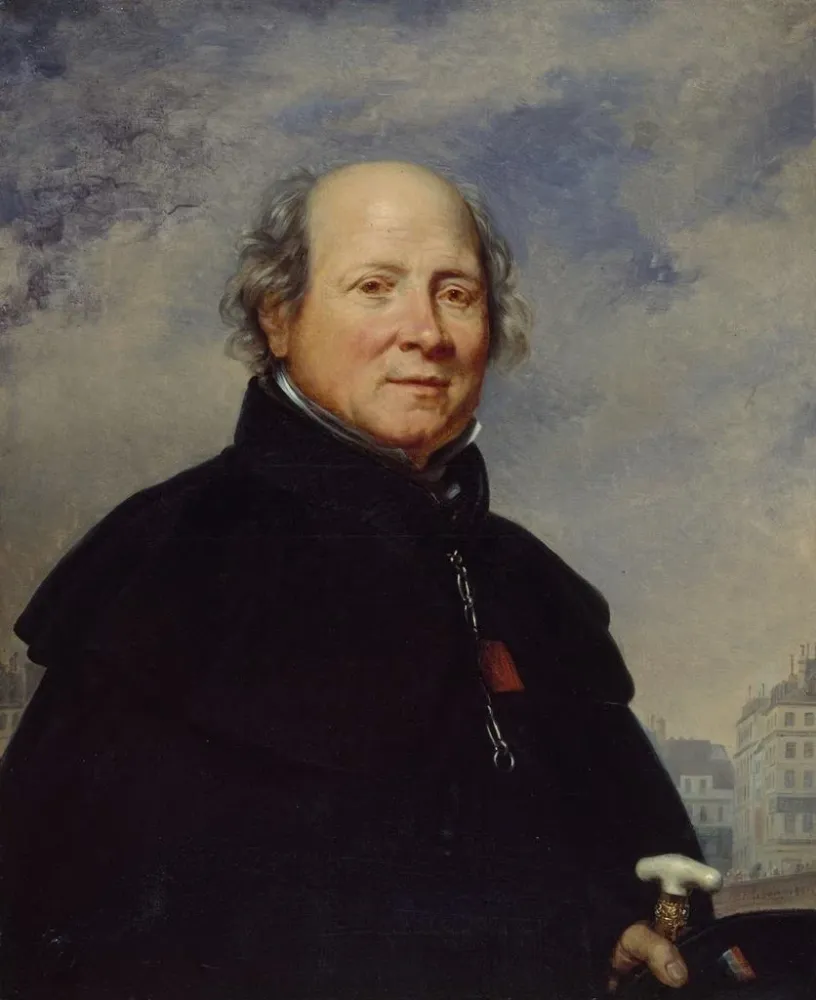 Maleri Portrait af Edme Champion alias manden med den lille blå jakke 1764-1852 filantrop - Baron Charles de Steuben
