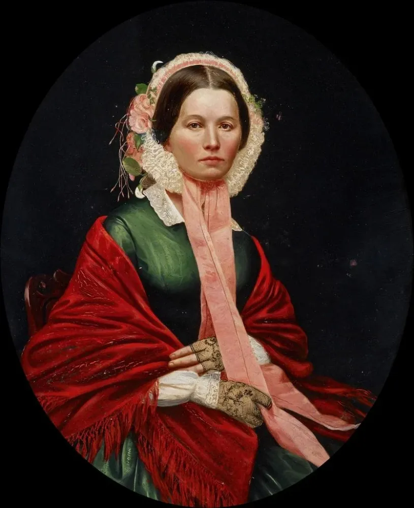 Maleri Portrait af Ellen Houser Hays - Barton Stone Hays | Kunsttryk