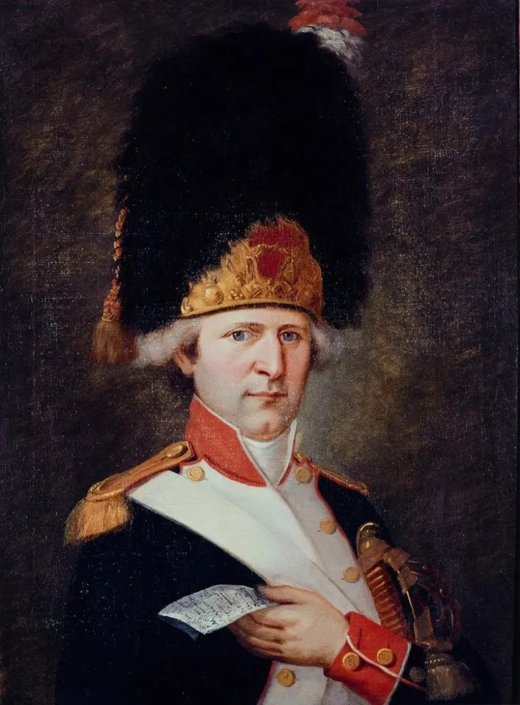 Maleri Portrait af en granatmand, der holder en billet - E Lussigny | Kunsttryk