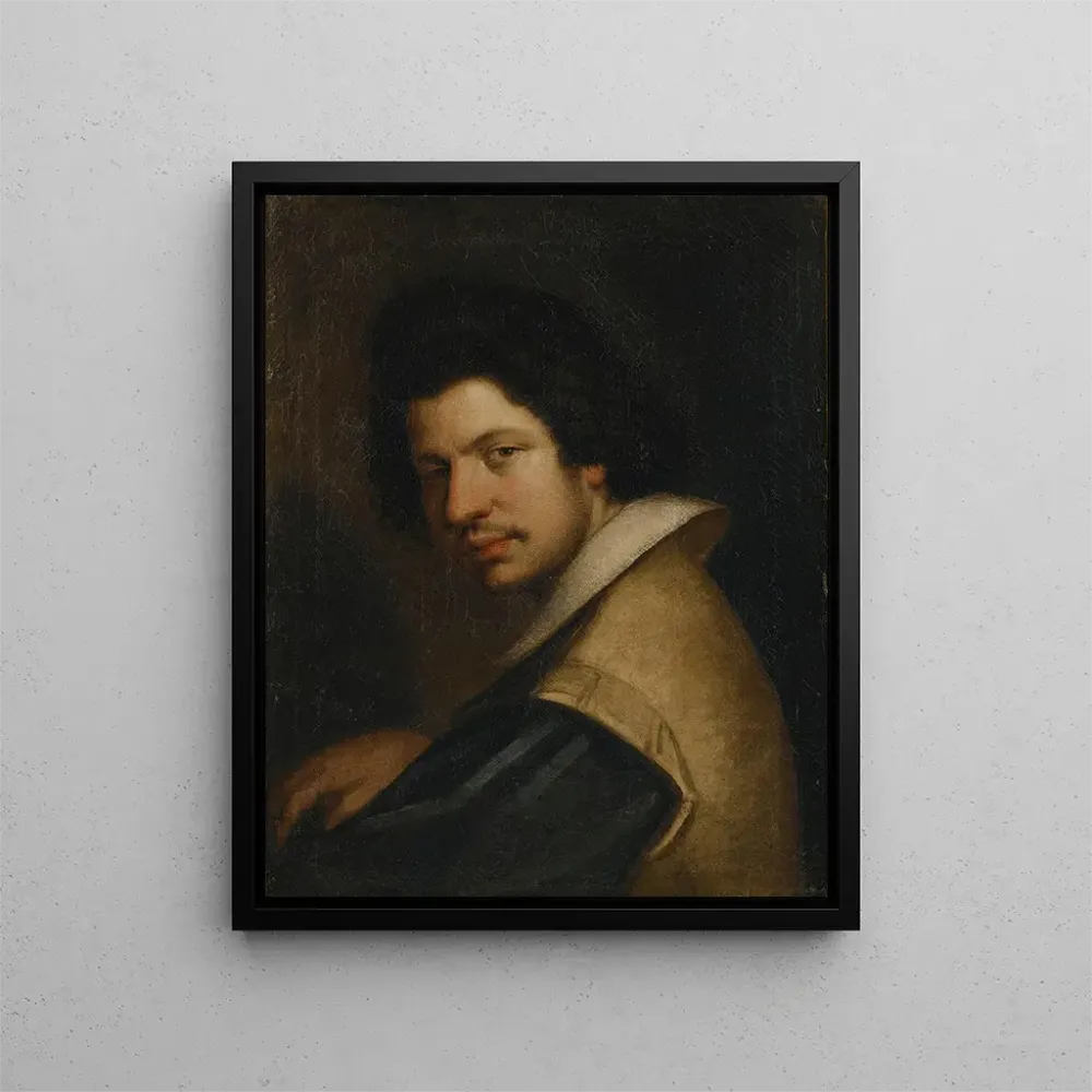 Maleri Portræt af en mand iført en jordbær - Bernardo Strozzi | Kunsttryk