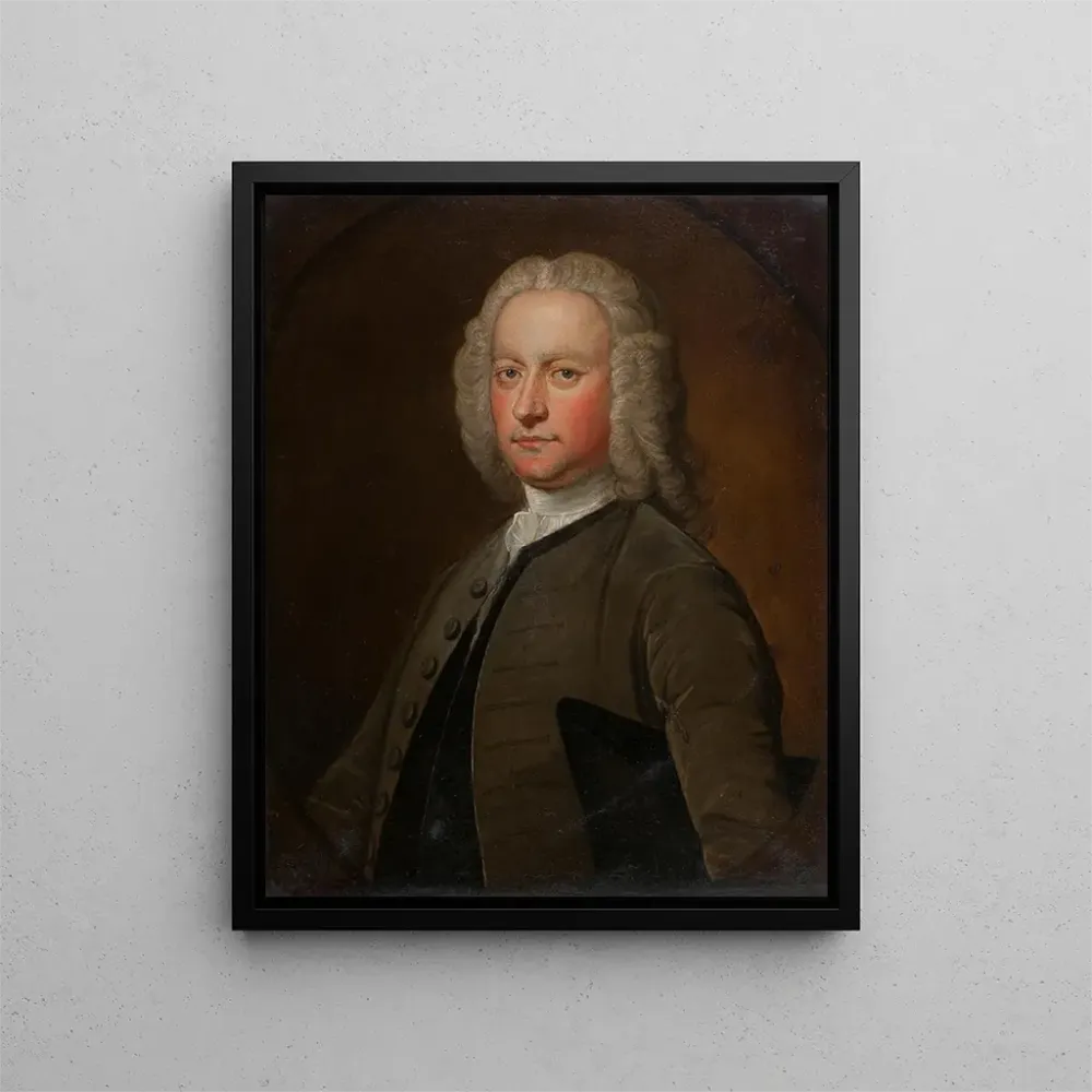 Maleri Portræt af en mand med slips i blonde - Bartholomew Dandridge | Kunsttryk