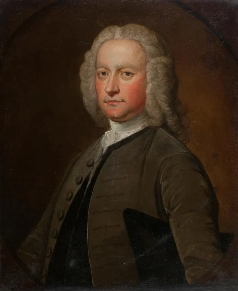 Maleri Portræt af en mand med slips i blonde - Bartholomew Dandridge | Kunsttryk