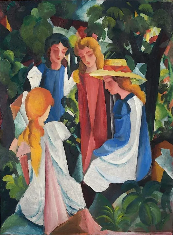 Maleri Quatre filles - August Macke | Kunsttryk
