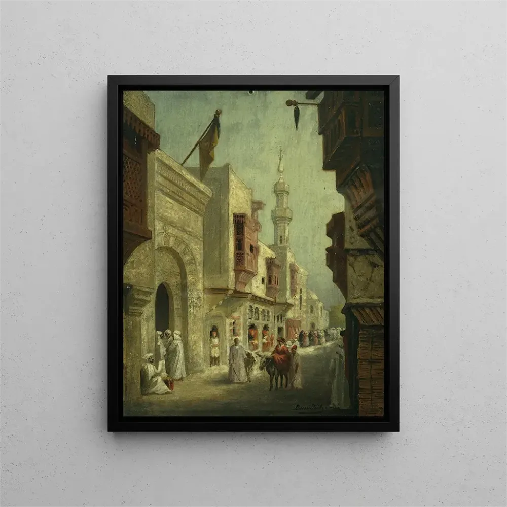 Maleri La Rue du Caire ved Expositionen i 1889 - C Bussilliet