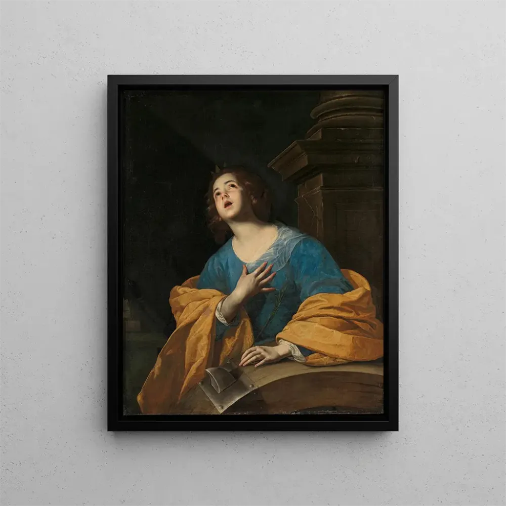 Maleri af Sankt Katharina af Alexandria - Bernardo Cavallino | Kunsttryk
