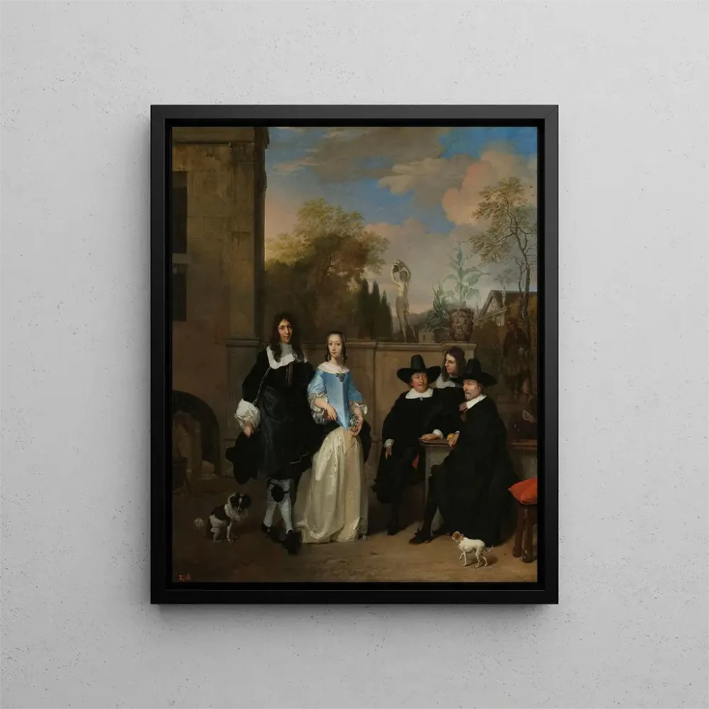Maleri af selskab i en have - Barend Graat | Kunsttryk