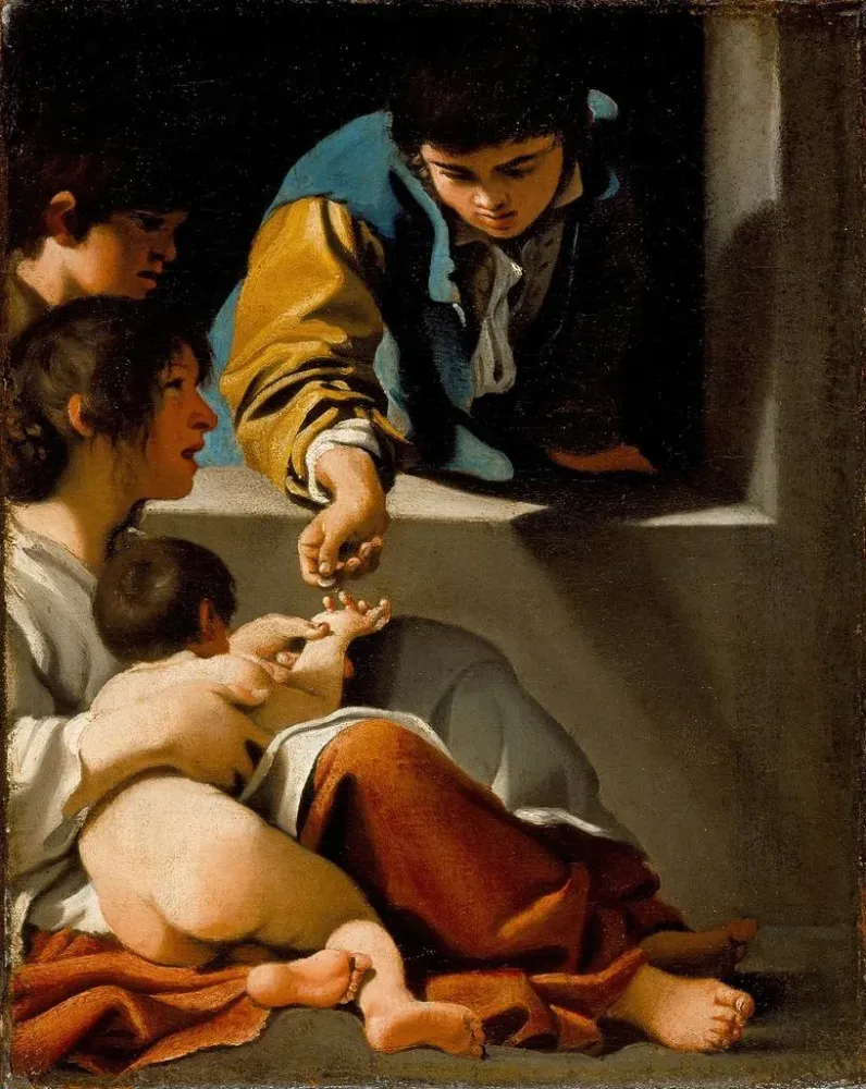 Maleri Studie Charitéen Sainte Élisabeth - Bartolomeo Schedoni