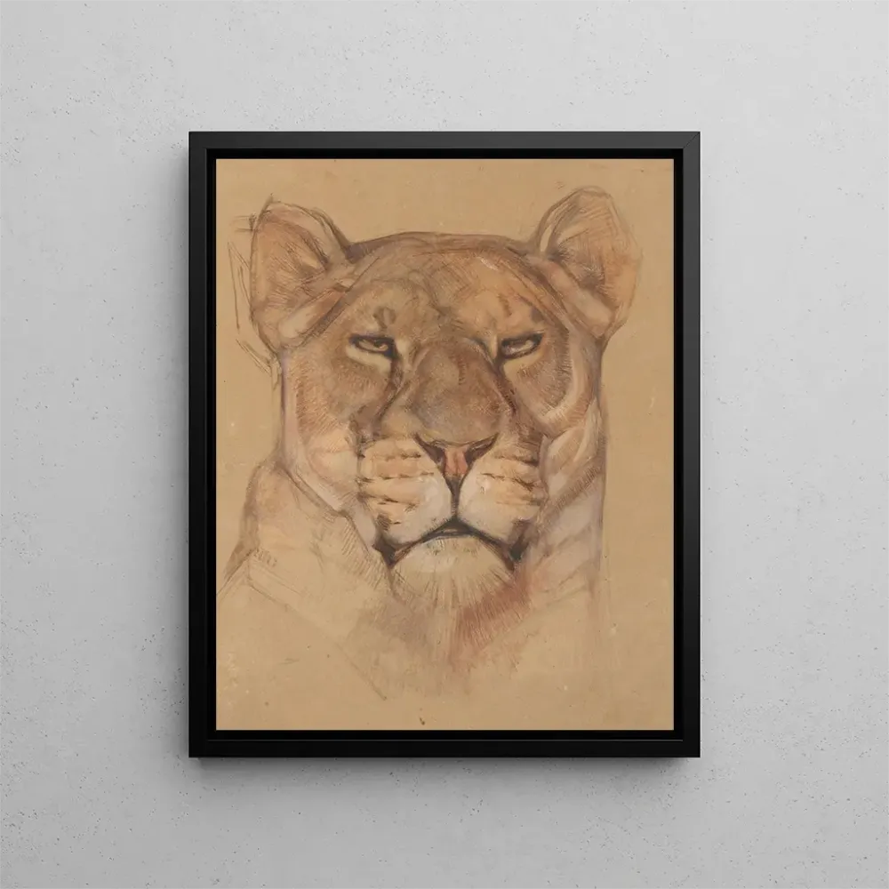 Maleri Tête de lionne - Bernard Willem Wierink | Kunsttryk