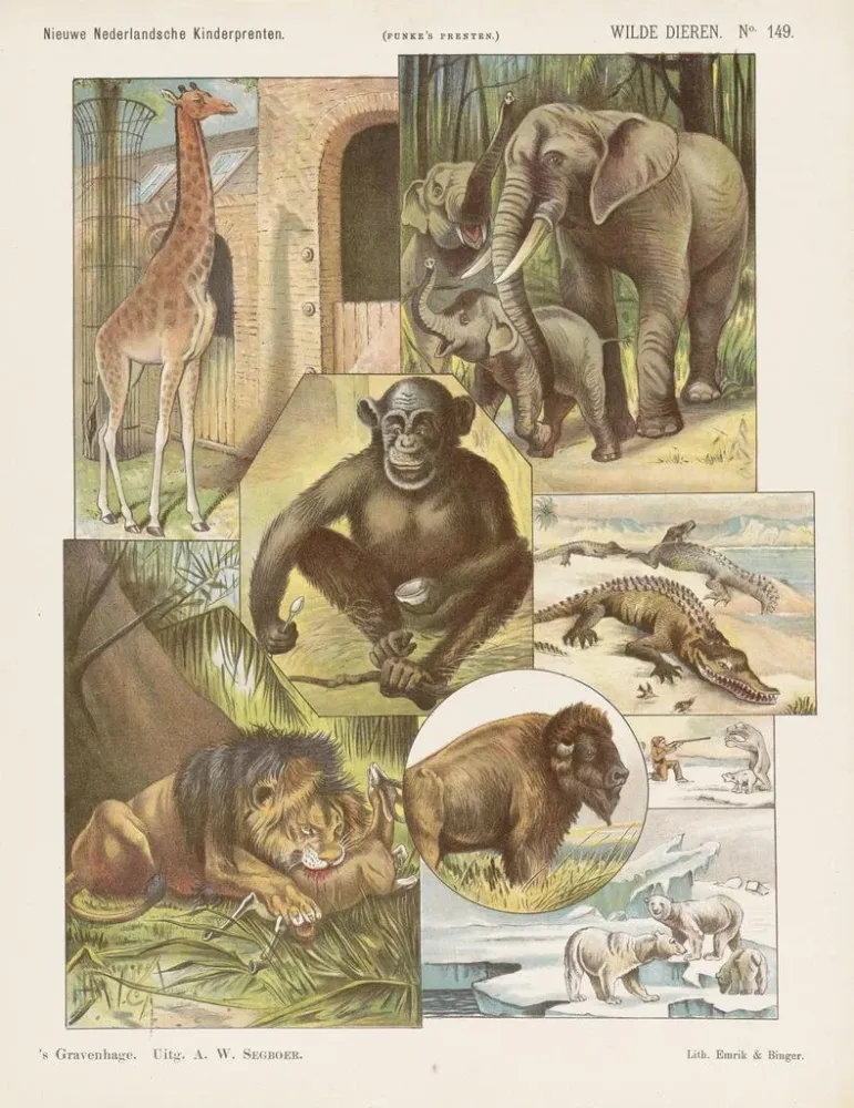 Maleri vilde dyr - Emrik Binger | Kunsttryk Source: Tableau Animaux sauvages - Emrik Binger | Reproduction